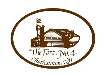 Logo of The Fort at No. 4, Charlestown, NH, with a log fort illustration.