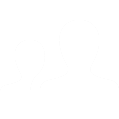 White icon of two human figures, representing people or users