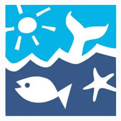 Seacoast Science Center logo with sun, whale tail, fish, and starfish.